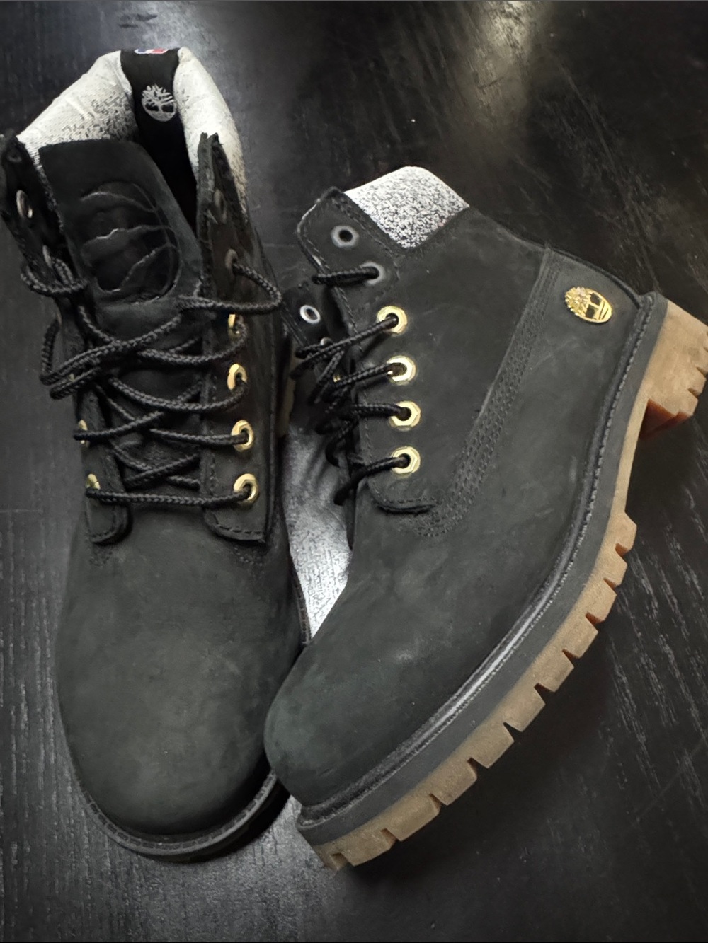 Timberland raptors  Kids Black Nubuck Lace-Up Boots
